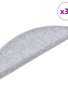 vidaXL Изтривалки за стълби 30 бр. 56x17x3 см светлосиви полукръгли