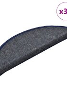 vidaXL Изтривалки за стълби 30 бр. 56x17x3 см тъмносиви и сини полукръгли