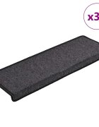 vidaXL Изтривалки за стълби 30 бр. 65x21x4 см антрацит правоъгълен ръб