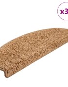 vidaXL Изтривалки за стълби 30 бр. 65x21x4 см бежови полукръгли големи