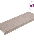 vidaXL Изтривалки за стълби 30 бр. 65x21x4 см бежови правоъгълни кант