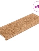 vidaXL Изтривалки за стълби 30 бр. 65x21x4 см бежови с правоъгълен кант