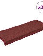 vidaXL Изтривалки за стълби 30 бр. 65x21x4 см бордо правоъгълен кант
