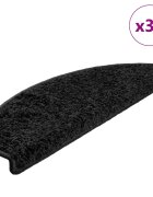 vidaXL Изтривалки за стълби 30 бр. 65x21x4 см черни полукръгли големи