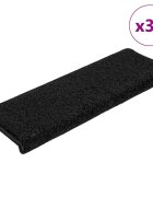 vidaXL Изтривалки за стълби 30 бр. 65x21x4 см черни с правоъгълен кант