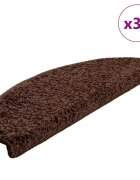 vidaXL Изтривалки за стълби 30 бр. 65x21x4 см кафяви полукръгли големи