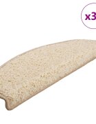 vidaXL Изтривалки за стълби 30 бр. 65x21x4 см кремави полукръгли големи