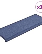 vidaXL Изтривалки за стълби 30 бр. 65x21x4 см сини с правоъгълен кант