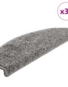 vidaXL Изтривалки за стълби 30 бр. 65x21x4 см сиви полукръгли големи