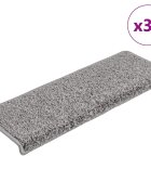 vidaXL Изтривалки за стълби 30 бр. 65x21x4 см сиви с правоъгълен кант
