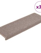 vidaXL Изтривалки за стълби 30 бр. 65x21x4 см светлокафяви с правоъгълен кант