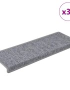 vidaXL Изтривалки за стълби 30 бр. 65x21x4 см светлосиви с правоъгълен кант