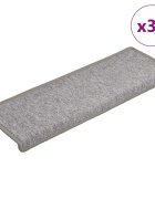 vidaXL Изтривалки за стълби 30 бр. 65x21x4 см светлосиви с правоъгълен кант