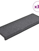 vidaXL Изтривалки за стълби 30 бр. 65x21x4 см тъмносиви с правоъгълен кант