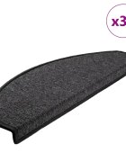 vidaXL Изтривалки за стълби 30 бр. 65x24x4 см антрацит полукръгли големи