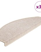 vidaXL Изтривалки за стълби 30 бр. 65x24x4 см бежови полукръгли големи