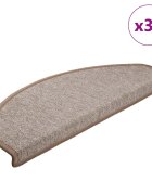 vidaXL Изтривалки за стълби 30 бр. 65x24x4 см светлокафяви полукръгли големи