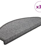 vidaXL Изтривалки за стълби 30 бр. 65x24x4 см тъмносиви полукръгли големи