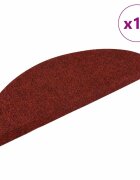 vidaXL Изтривалки за стълби самозалепващи се 10 бр. 56x17x3 см бордо червени полукръгли
