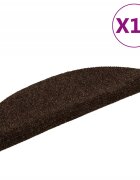 vidaXL Изтривалки за стълби самозалепващи се 10 бр. 56x17x3 см кафяви полукръгли