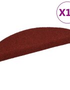 vidaXL Изтривалки за стълби самозалепващи се 10 бр. 65x21x4 см бордо червени полукръгли големи