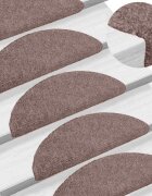 vidaXL Изтривалки за стълби самозалепващи се 10 бр. 65x21x4 см светлокафяви полукръгли големи