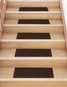 vidaXL Изтривалки за стълби самозалепващи се 15 бр. 60x25 см кафяви правоъгълни