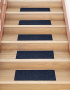 vidaXL Изтривалки за стълби самозалепващи се 15 бр. 60x25 см тъмносини правоъгълни