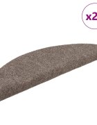 vidaXL Изтривалки за стълби самозалепващи се 20 бр. 56x17x3 см бежови полукръгли