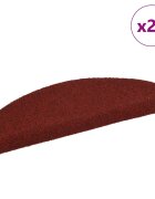 vidaXL Изтривалки за стълби самозалепващи се 20 бр. 65x21x4 см бордо червени полукръгли големи