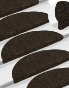 vidaXL Изтривалки за стълби самозалепващи се 30 бр. 56x17x3 см тъмнокафяви полукръгли