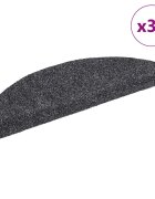 vidaXL Изтривалки за стълби самозалепващи се 30 бр. 56x17x3 см тъмносиви полукръгли