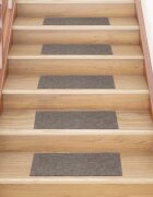 vidaXL Изтривалки за стълби самозалепващи се 30 бр. 60x25 см бежови правоъгълни