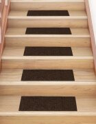 vidaXL Изтривалки за стълби самозалепващи се 30 бр. 60x25 см кафяви правоъгълни