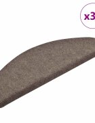 vidaXL Изтривалки за стълби самозалепващи се 30 бр. 65x21x4 см бежови полукръгли големи