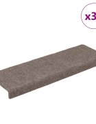 vidaXL Изтривалки за стълби самозалепващи се 30 бр. 65x21x4 см бежови с правоъгълен кант