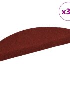 vidaXL Изтривалки за стълби самозалепващи се 30 бр. 65x21x4 см бордо червени полукръгли големи