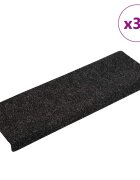 vidaXL Изтривалки за стълби самозалепващи се 30 бр. 65x21x4 см черни с правоъгълен кант