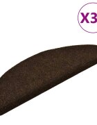 vidaXL Изтривалки за стълби самозалепващи се 30 бр. 65x21x4 см кафяви полукръгли големи