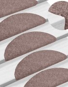 vidaXL Изтривалки за стълби самозалепващи се 30 бр. 65x21x4 см светлокафяви полукръгли големи