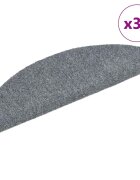 vidaXL Изтривалки за стълби самозалепващи се 30 бр. 65x21x4 см светлосиви полукръгли големи