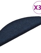 vidaXL Изтривалки за стълби самозалепващи се 30 бр. 65x21x4 см тъмносини полукръгли големи