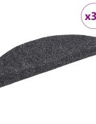 vidaXL Изтривалки за стълби самозалепващи се 30 бр. 65x21x4 см тъмносиви полукръгли големи