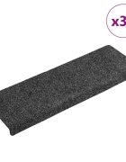 vidaXL Изтривалки за стълби самозалепващи се 30 бр. 65x21x4 см тъмносиви с правоъгълен кант