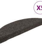 vidaXL Изтривалки за стълби самозалепващи се 5 бр. 56x17x3 см антрацит полукръгли