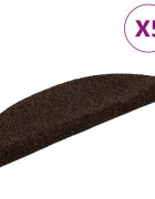 vidaXL Изтривалки за стълби самозалепващи се 5 бр. 56x17x3 см кафяви полукръгли