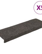vidaXL Изтривалки за стълби самозалепващи се 5 бр. 65x21x4 см антрацит правоъгълен ръб