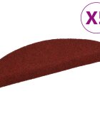 vidaXL Изтривалки за стълби самозалепващи се 5 бр. 65x21x4 см бордо червени полукръгли големи