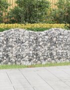 vidaXL Извит габион повдигната леха 200x100x100 см поцинковано желязо