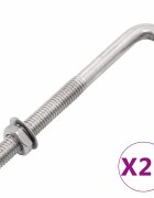 vidaXL J болт за закрепване с гайка и шайба M8x120 мм 25 комплекта